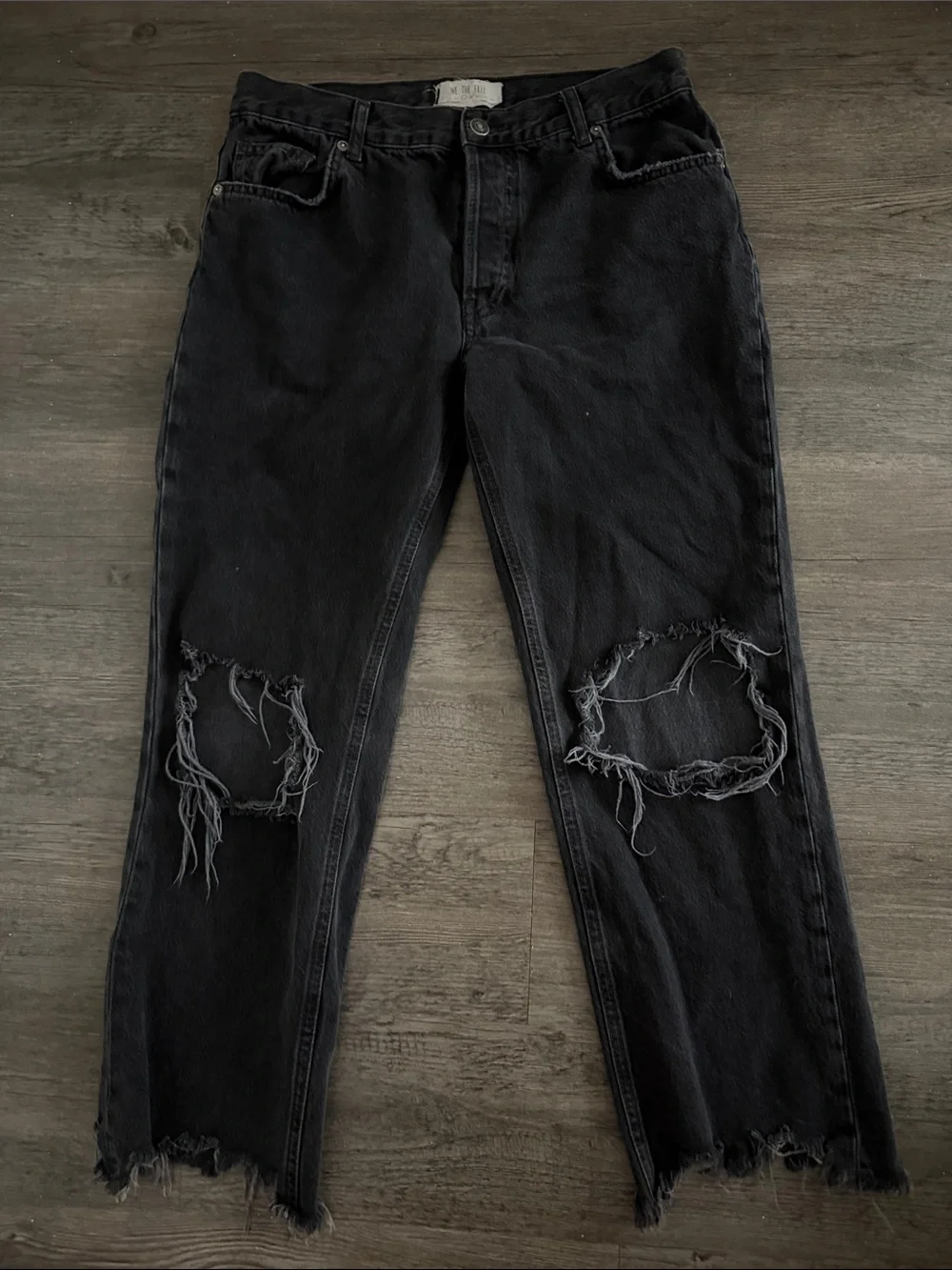 WE THE FREE Maggie distressed black jeans